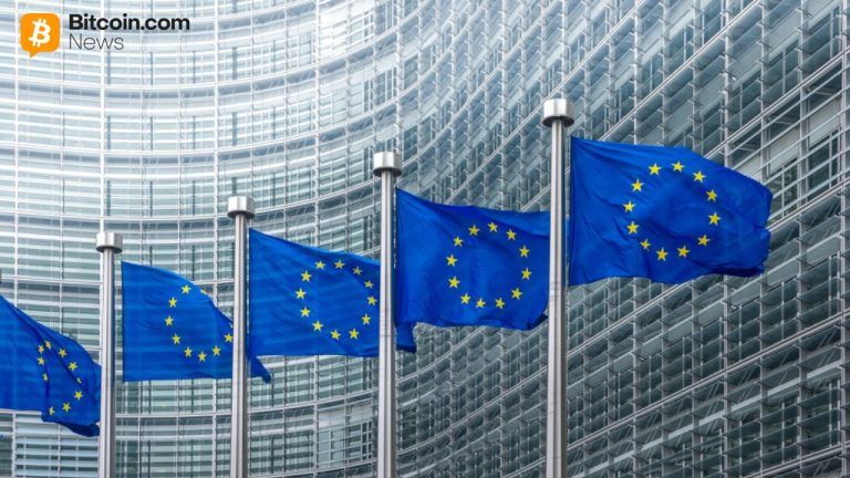 EU flags infront of European Commission building