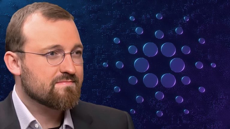 Image of Charles Hoskinson against an ADA logo backdrop.