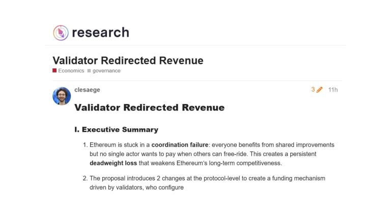 Ethereum Redirect Rate Proposal