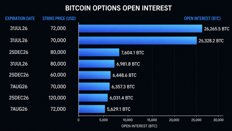 Bitcoin Options stats via Coinglass on July 22, 2026.
