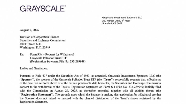 SEC letter from Grayscale asking for its ETF withdrawal.