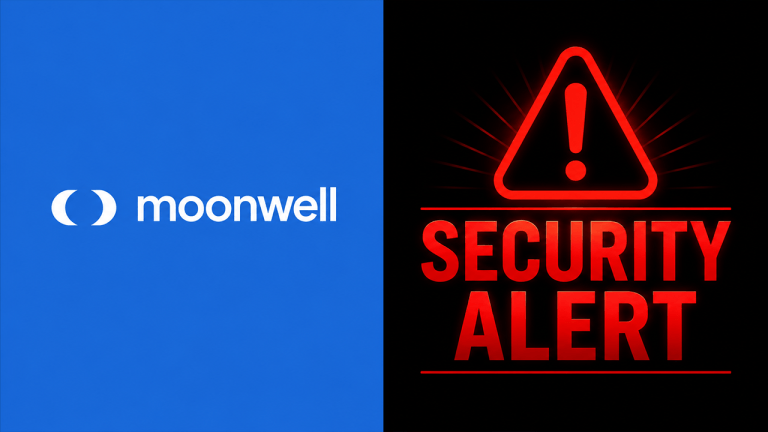 Moonwell logo half and half image security alert