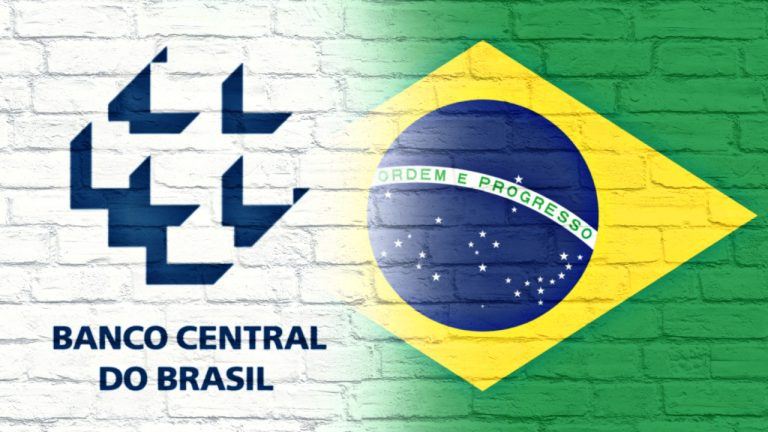 Logo of the Central bank of Brazil with Brazilian Flag