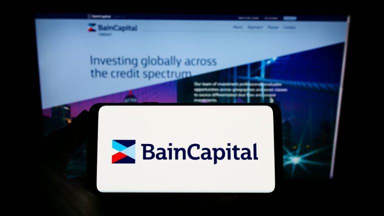 phone with logo of American company Bain Capital